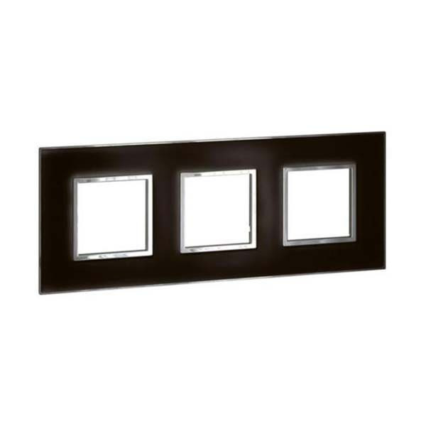 LEGRAND - Plate Arteor, French/German, Square, 3x2 Modules, Mirror Black