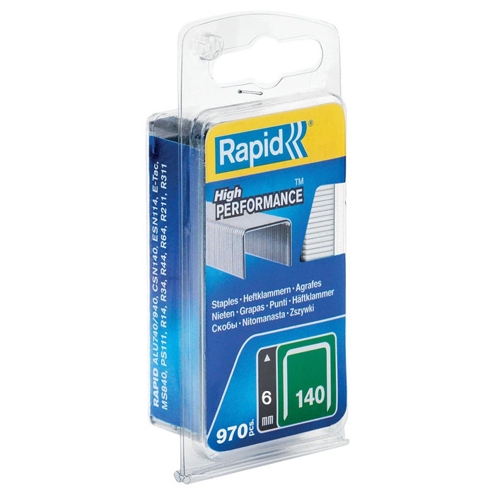 Staple Gun Staples (flatwire), Leg Length 6 mm, No.140, 970 Pieces, Galvanized