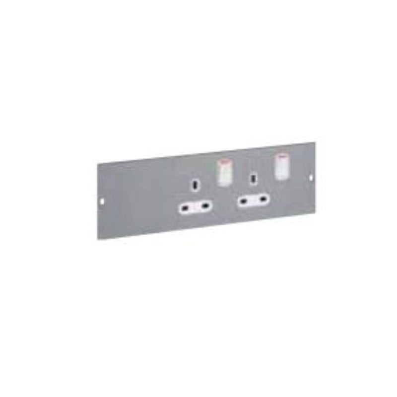LEGRAND - Wiring Accessory Plate, 77mm, Twin Switched Socket, Staggered, Double Pole