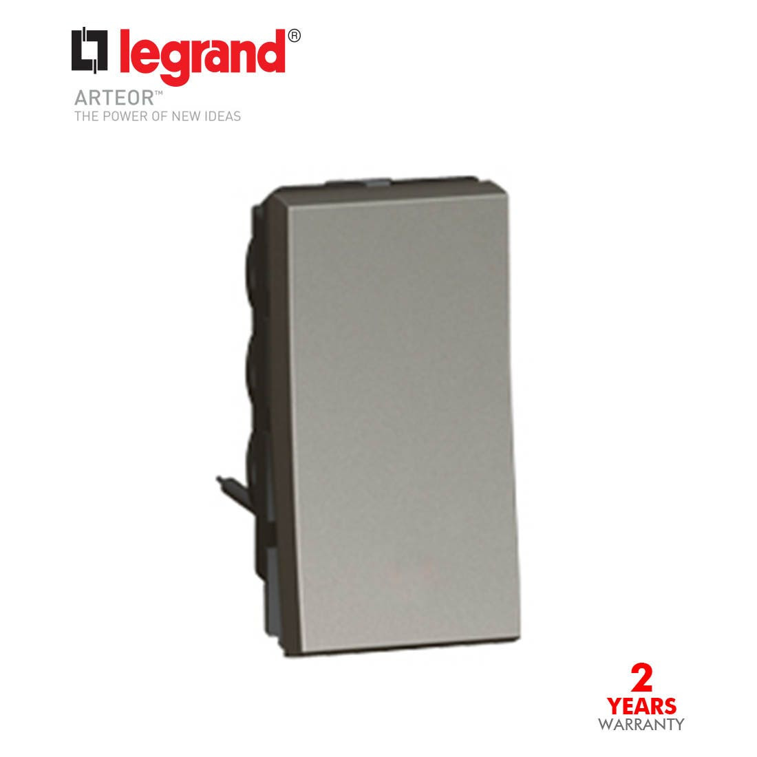 LEGRAND - 2-Way Switch Arteor 20 AX 250 V~, Round, 1 Middle Modules, Magnesium