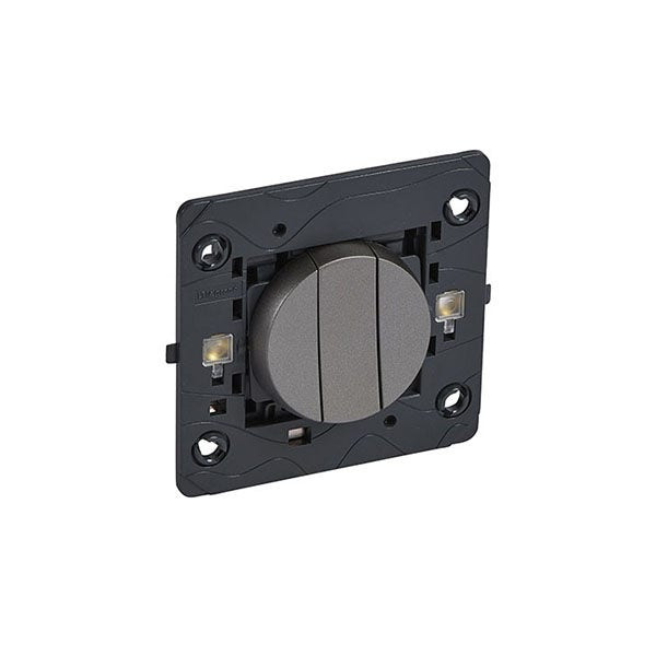 LEGRAND - 2-Way Switch Arteor, 3 Gang, 20A, Round, Magnesium