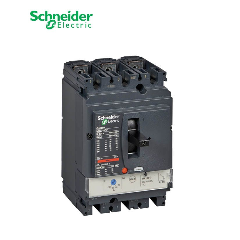SCHNEIDER - MCCB Breaker, ComPact NSX100F, 3P 2d, TMD Trip Unit 16A, 36kA at 415 VAC