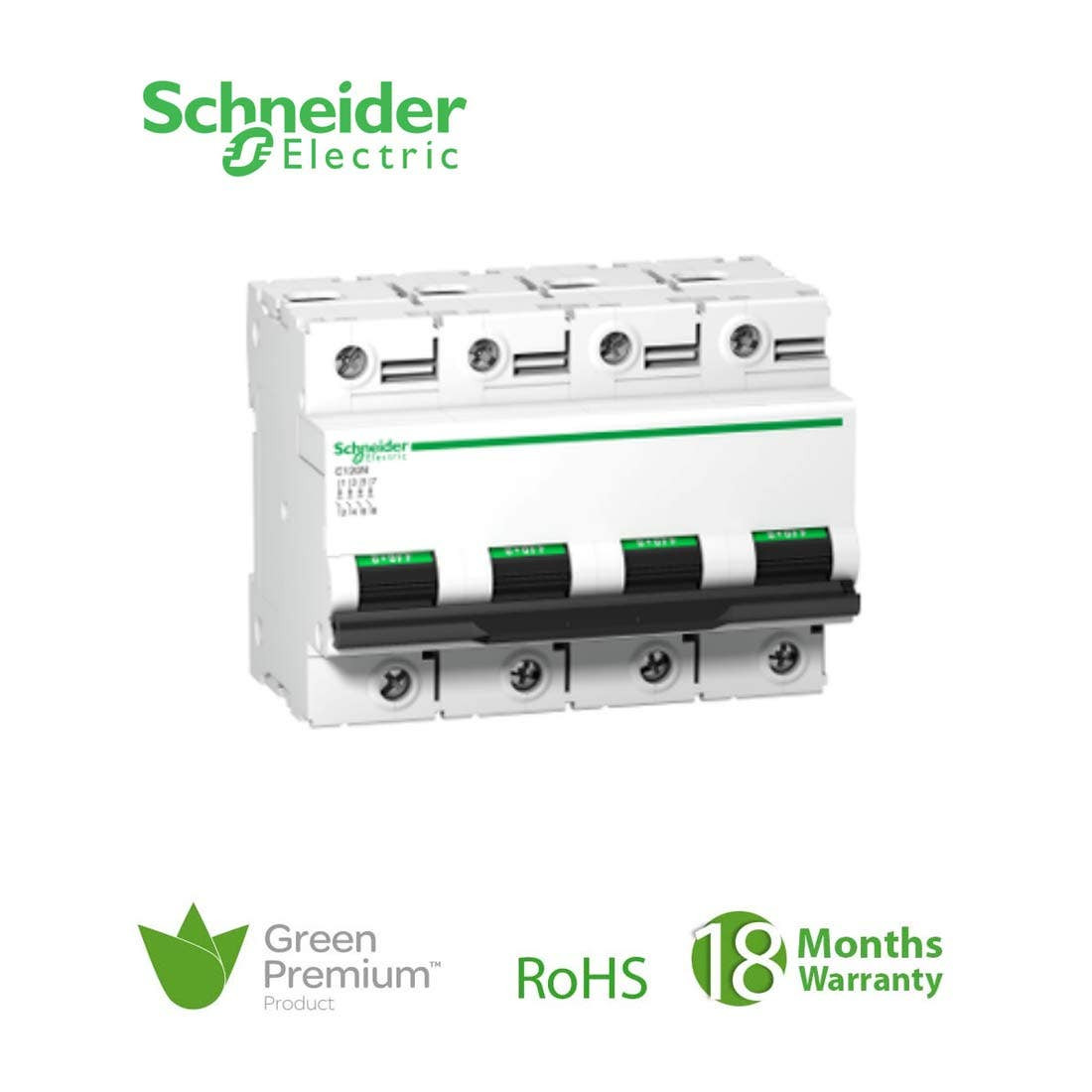 SCHNEIDER - MCB Breaker, Acti9 C120N, 4P, 80A, C curve