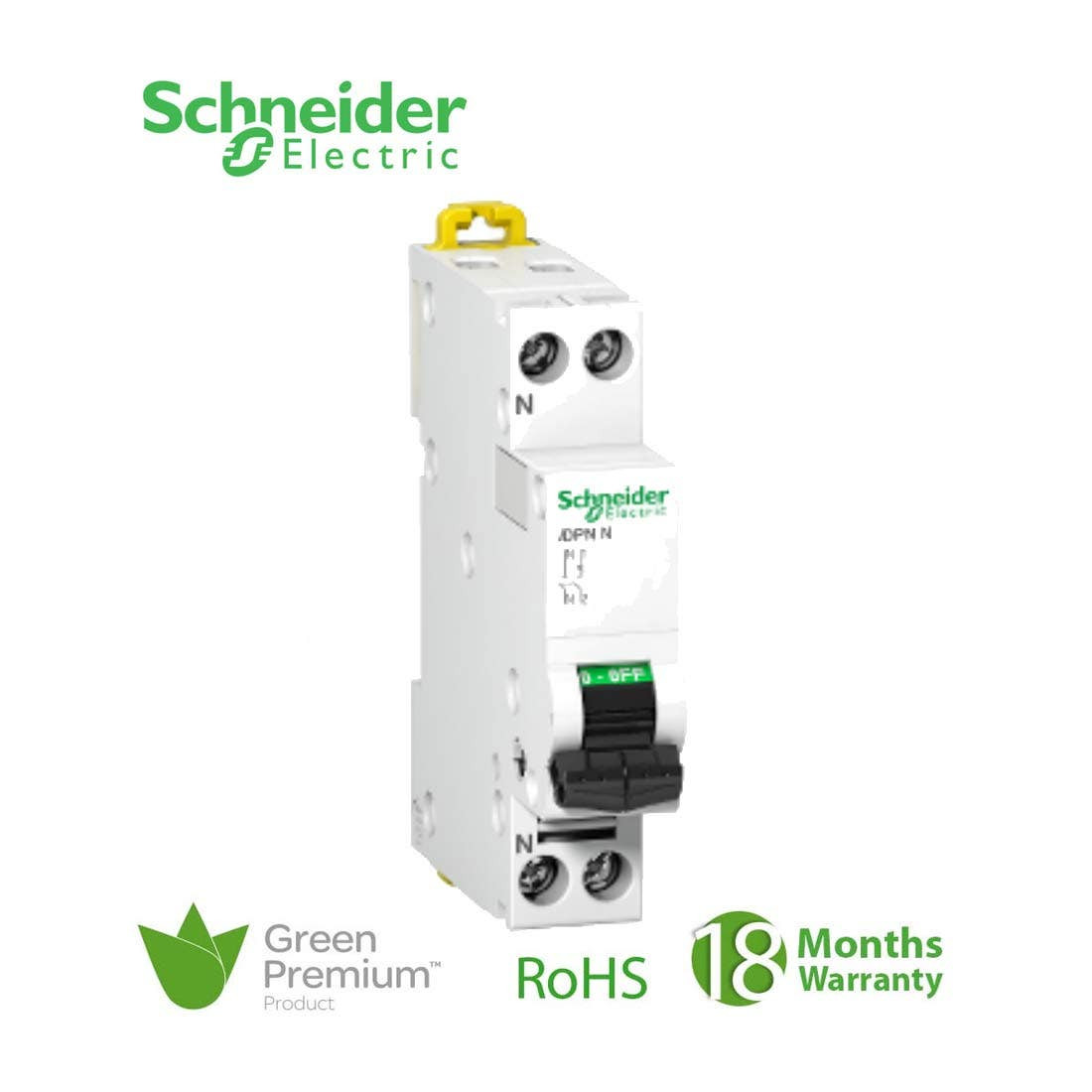 SCHNEIDER - MCB Breaker, Acti9 iDPN N, 1P + N, 25A, C curve