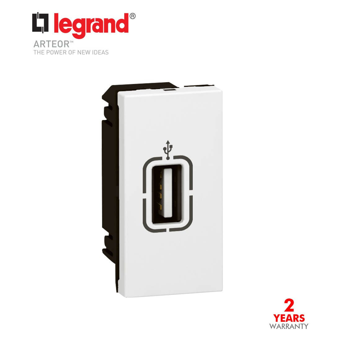 LEGRAND - USB Female Socket 1Mod, White Arteor