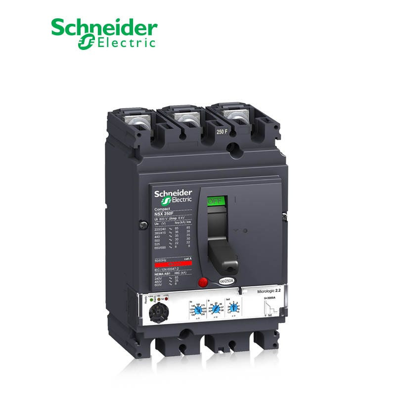 SCHNEIDER - MCCB Breaker, ComPact NSX250F, 3P 3d, 36kA at 415 VAC, MicroLogic 2.2 Trip Unit 160A