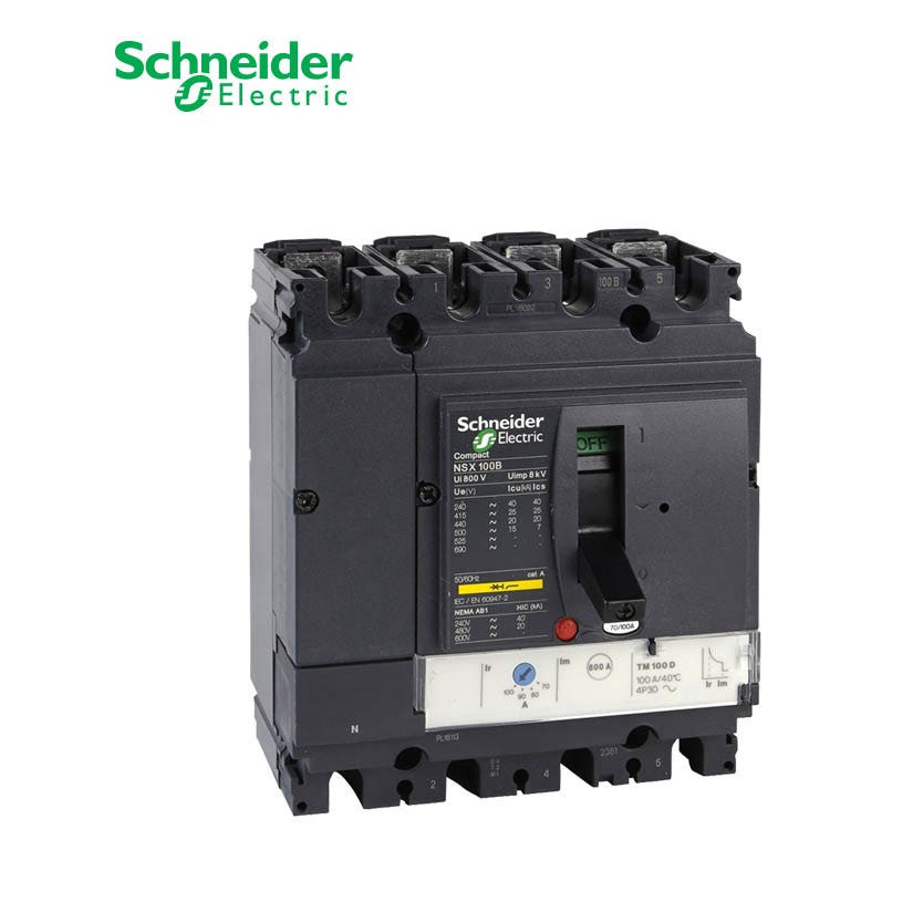 SCHNEIDER - MCCB Breaker, ComPact NSX100H, 4P 4d, 70kA at 415 VAC, TMD Trip Unit 16A