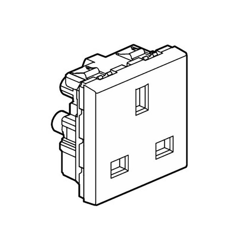 LEGRAND - Socket Mosaic, 13A, 2 modules, Antimicrobial, Red
