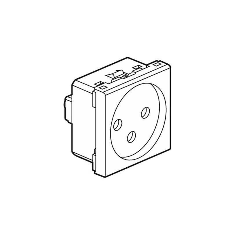 LEGRAND - Socket Outlet Arteor, Israeli, 16A 250V, 2P+E, 2 Modules, Shuttered, Aluminium
