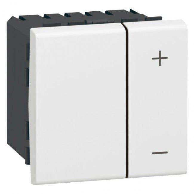 LEGRAND - Dimmer Switch Mosaic -600 W, Status Memory Function, 2 Modules, White