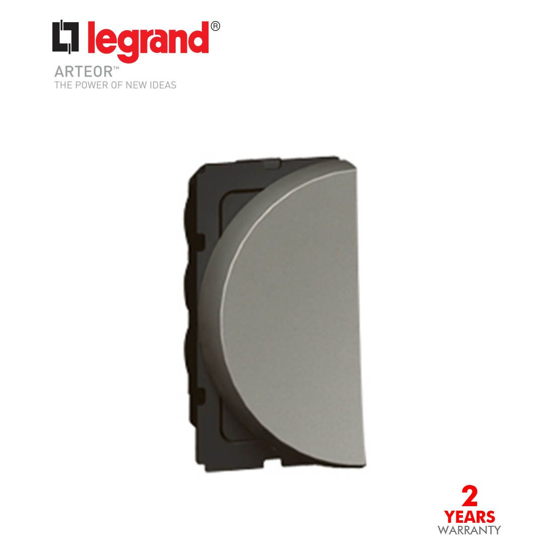LEGRAND - 2-Way Switch Arteor, 10 AX 250 V~, Round, 1 Left Modules, Magnesium