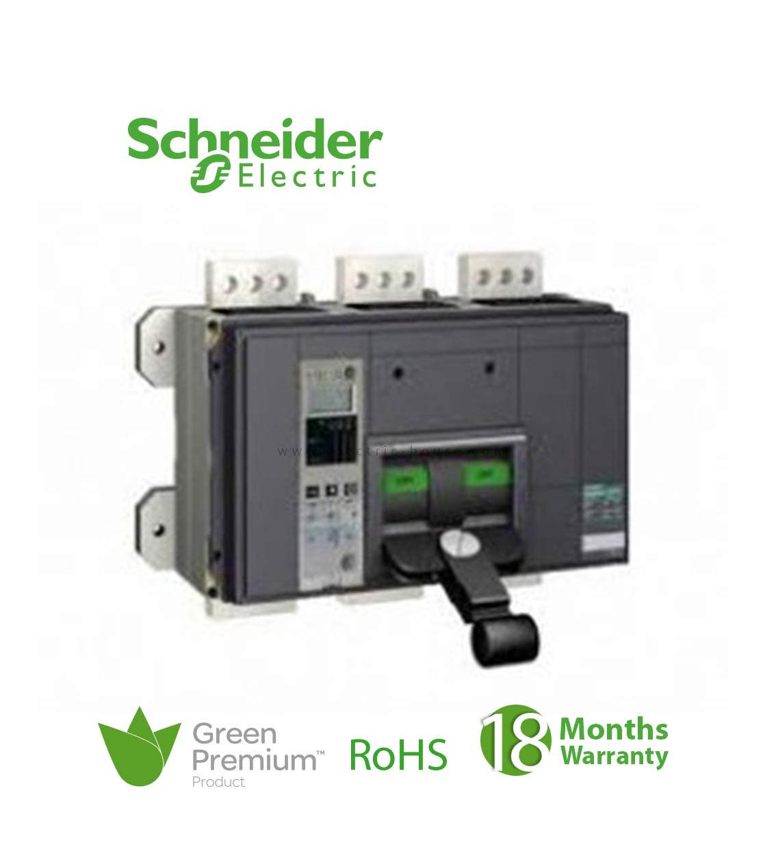 SCHNEIDER - ACB Breaker, MasterPact NW, 1600A, H1, 3 Poles, Fixed, Micrologic 2.0 E