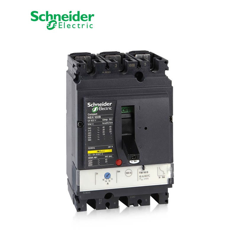 SCHNEIDER - MCCB Breaker, ComPact NSX100N, 3P 3d, 50kA at 415 VAC, TMD Trip Unit 50A