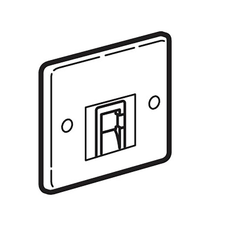 LEGRAND - Telephone Socket Synergy Authentic, British Telecom Secondary, Polished Stainless Steel