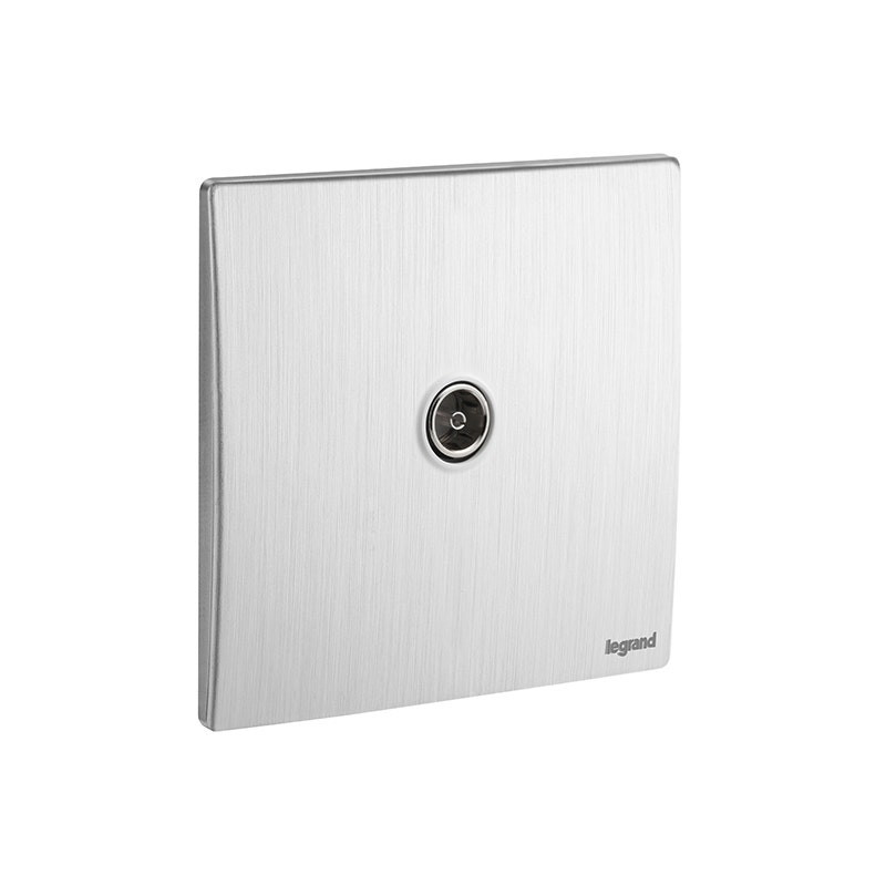 LEGRAND - Terminal TV Socket Outlet Mallia Senses, Female, 1 Gang, Brushed Aluminium