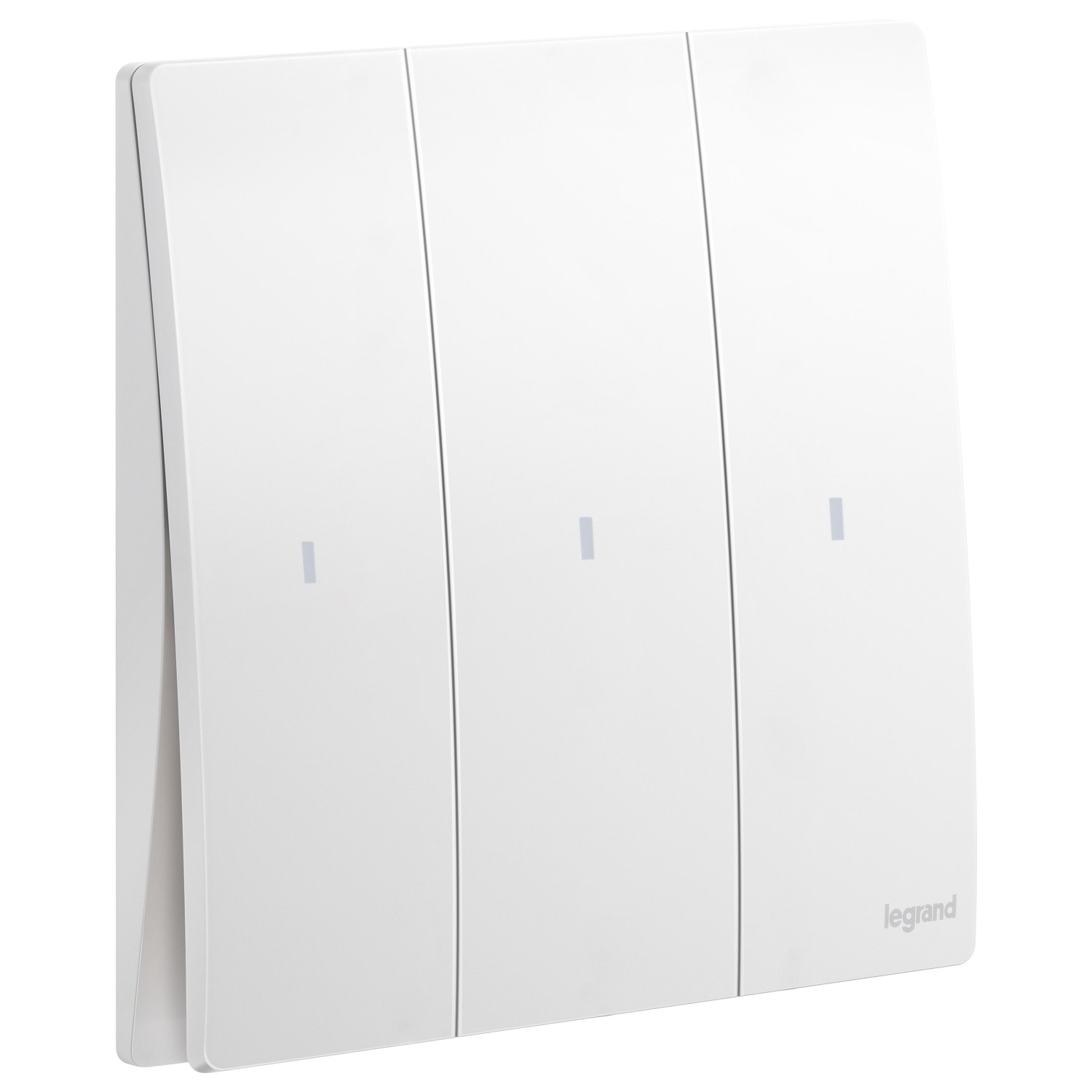 LEGRAND - Illuminated Switch Mallia, 3 Gang, 1 Way, 16 AX, 250 V~, Matt White