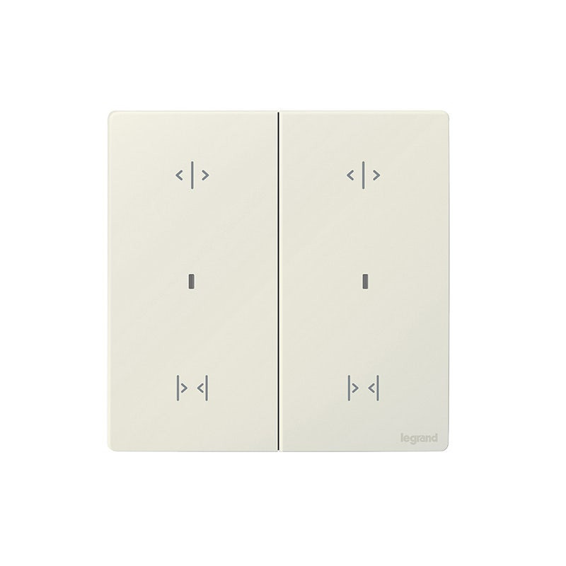 LEGRAND - Wired Curtain/Roller Blind Switch Mallia Senses, 2 Gang with Neutral, Matt White
