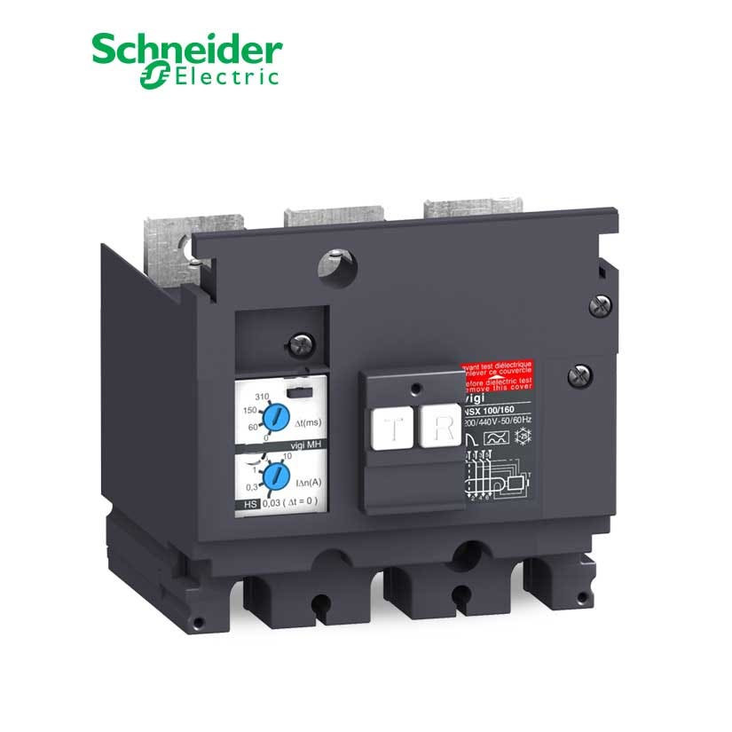 SCHNEIDER - Earth-Leakage add-on Protection Module, Compact NSX 100/160, MH Type, 440 VAC To 550 VAC, 30mA to 10A, 3P