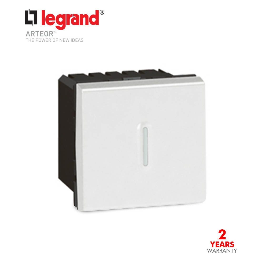 LEGRAND - Time Delay Switch w/ Led 2Mod, White Arteor