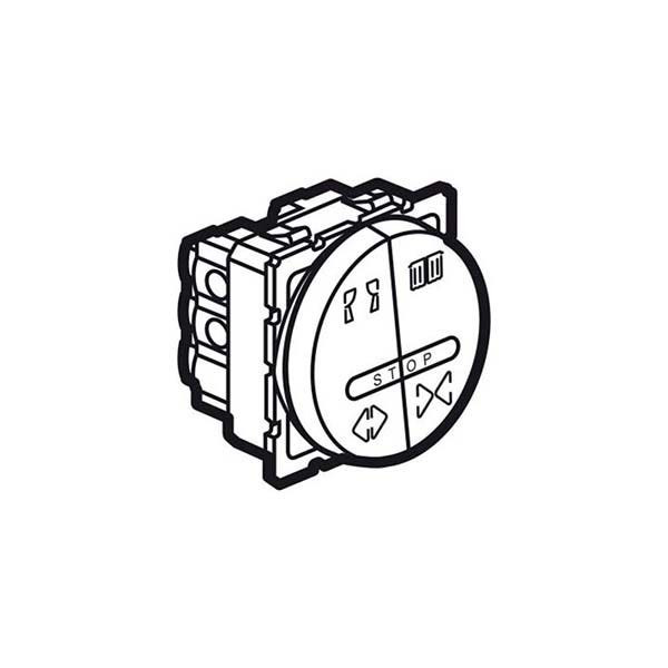 LEGRAND - Double Push-Button Arteor, for Curtain Control, 10A, Round, 2 Modules, Magnesium