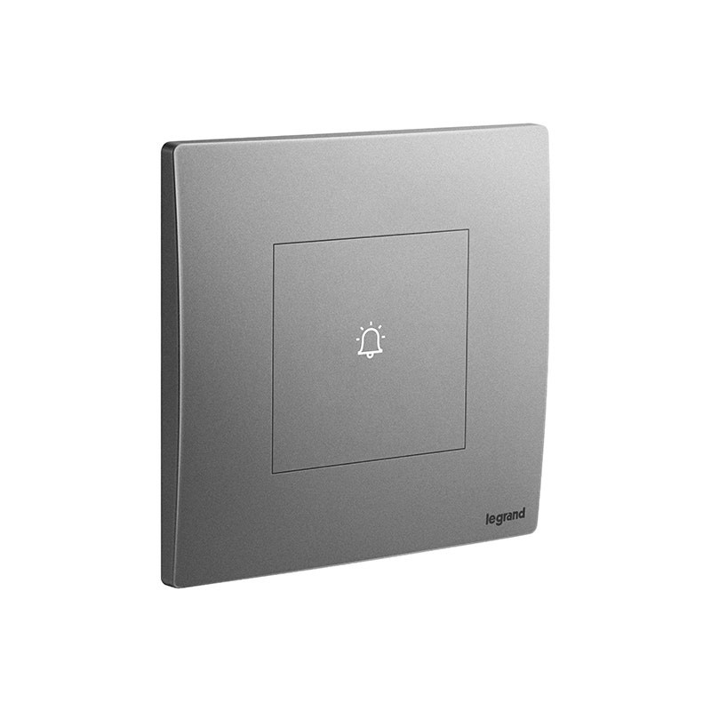 LEGRAND - Touch Bell Push Button Mallia Senses, 1 Gang, 6A, 240V, 200W, Dark Silver