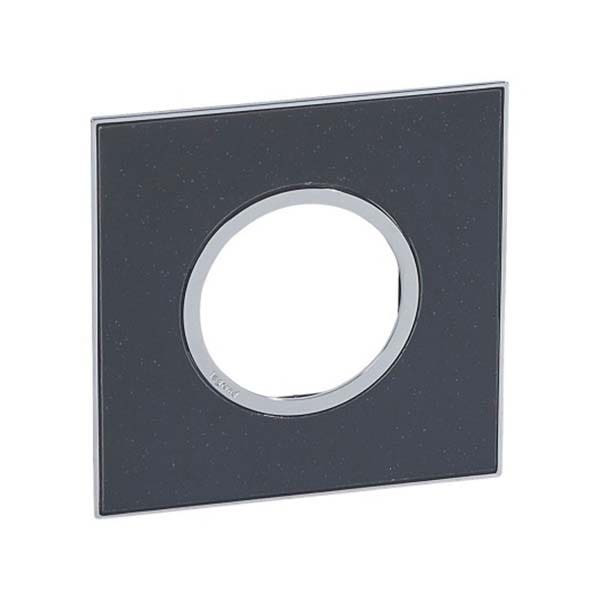 LEGRAND - Plate Arteor, French/German, 1 Gang, Round, 2 Modules, Mirror Black