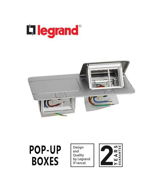 LEGRAND - Pop-Up Box to Be Equipped, 6 Modules, Matt Aluminum Finish