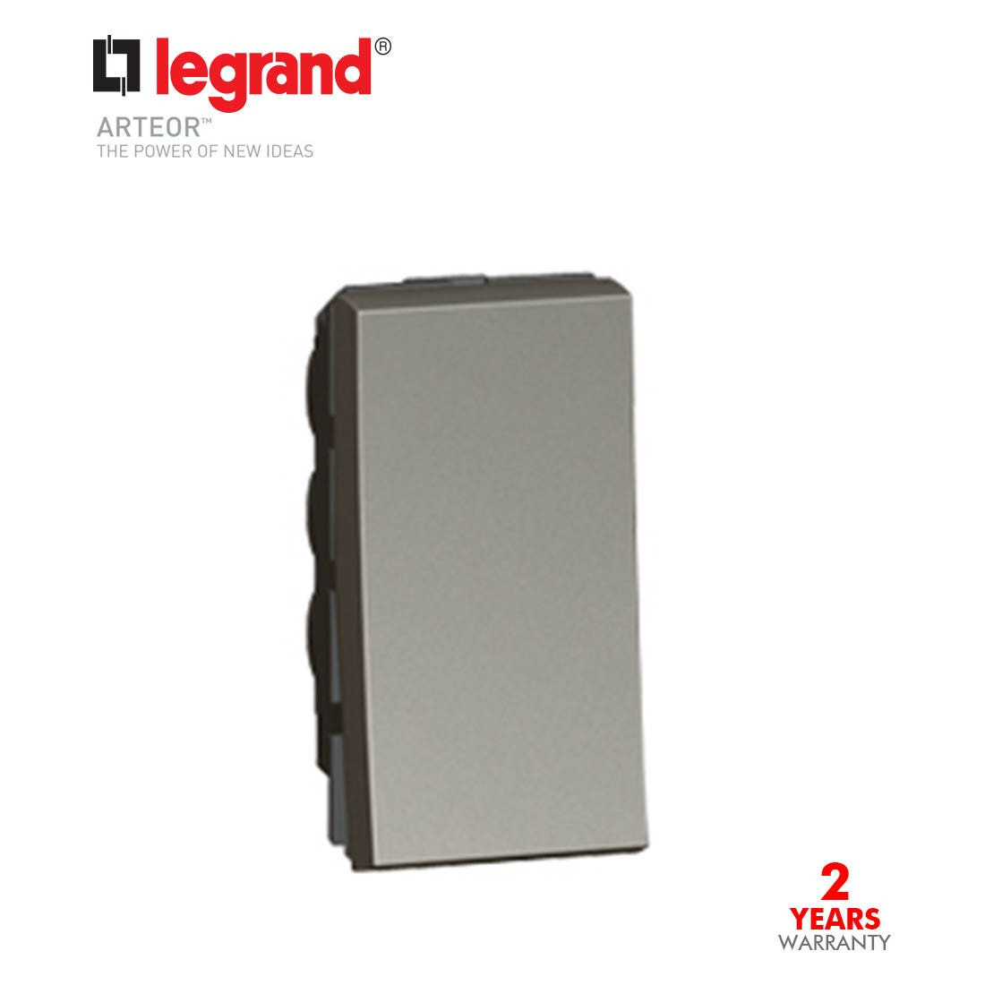 LEGRAND - 2-Way Switch Arteor, 10 AX 250 V~, Round, 1 Middle Modules, Magnesium