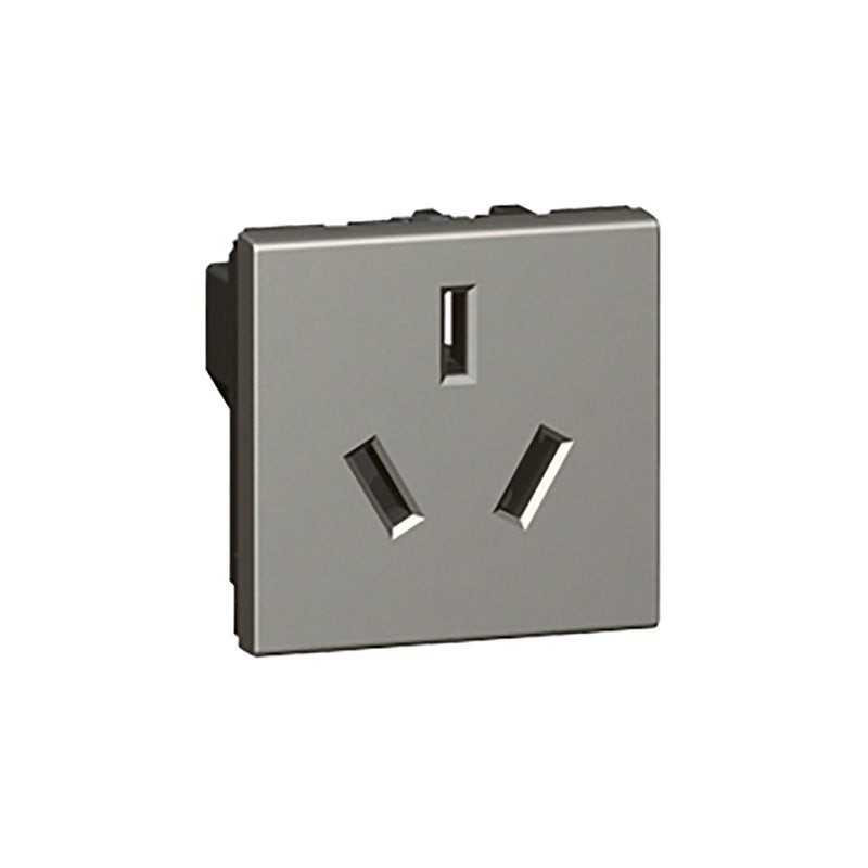 LEGRAND - Socket Outlet Arteor, Chinese, 16A 250V, 2P+E, Switched , 2 Modules, Shuttered, Magnesium