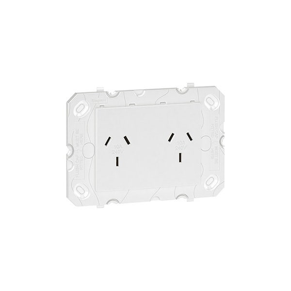 LEGRAND - Double 2P+E Auto-Switched Socket Arteor, Australian, 10A, 4 Modules, Square, White