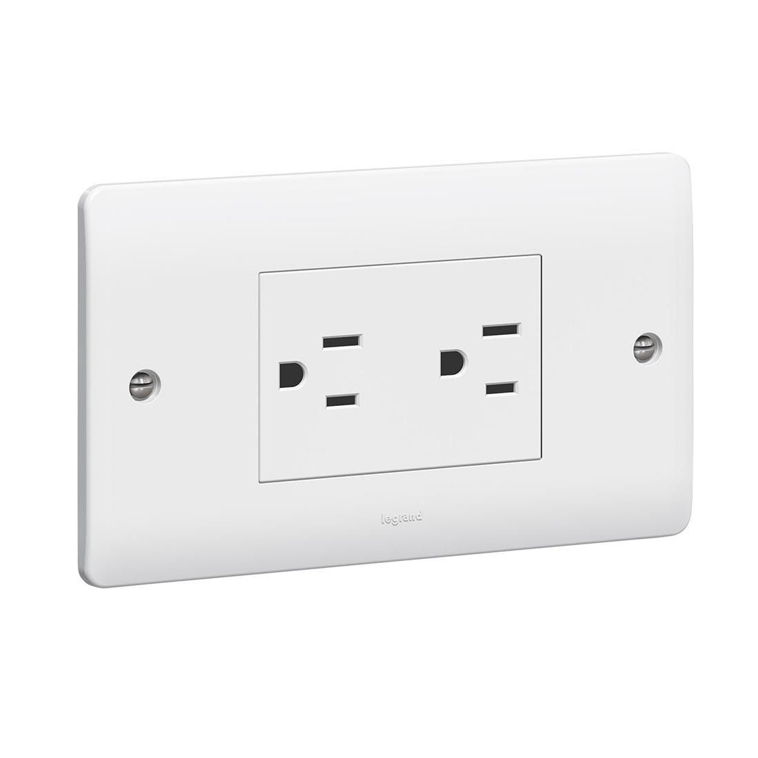 LEGRAND - Socket 15A 2 Gang UnSW, Syn.White 
