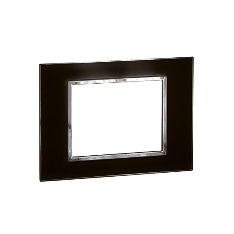 LEGRAND - Plate Arteor, for Double Australian Socket, 2x2 Modules, Square, Mirror Black