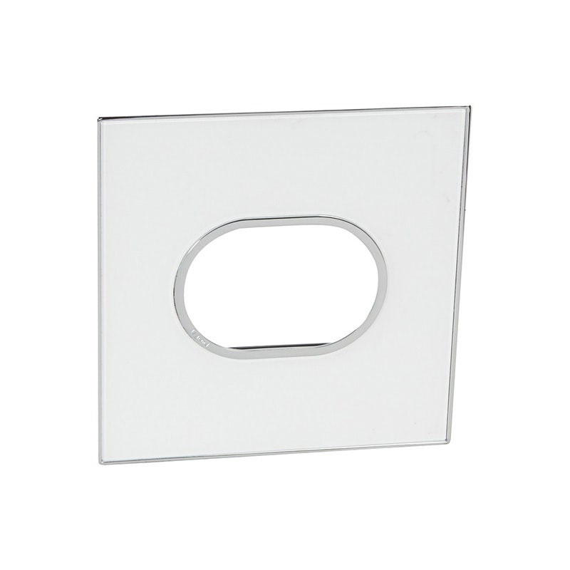 LEGRAND - Plate Arteor, Italian/US, 3 Modules, Round, 4"x4", Mirror White