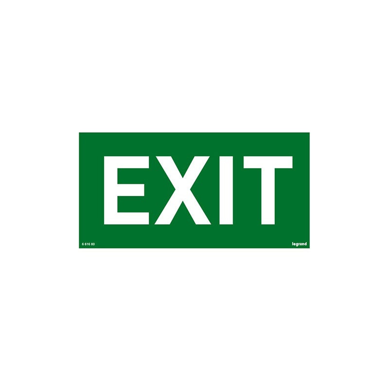 LEGRAND - Label, for Emergency Lighting Luminaires, "EXIT", 100x200 mm
