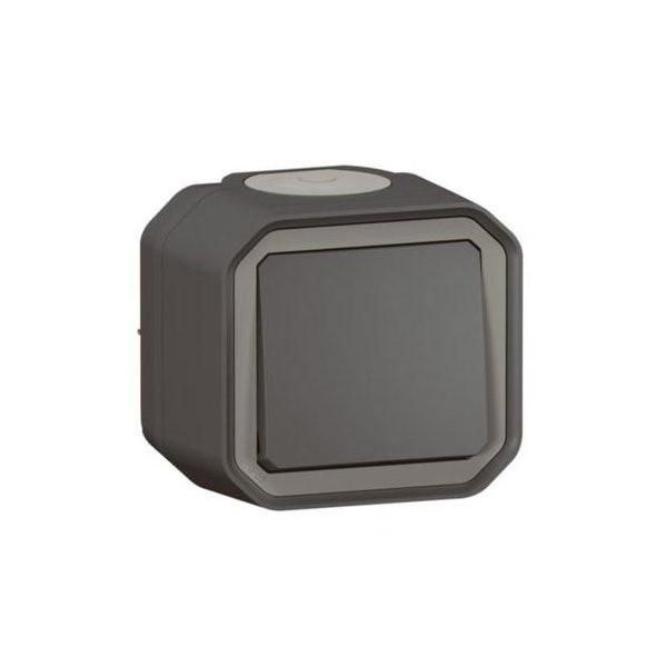 LEGRAND - Push-Button Plexo, IP55, N/O Contact + Inidcator, 10A, Surface Mounting, Anthracite