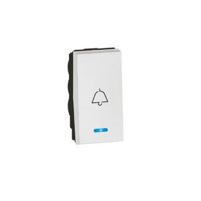 LEGRAND - 1-Way Push-Button Arteor, with Locator and Bell Symbol, 1 Module, White