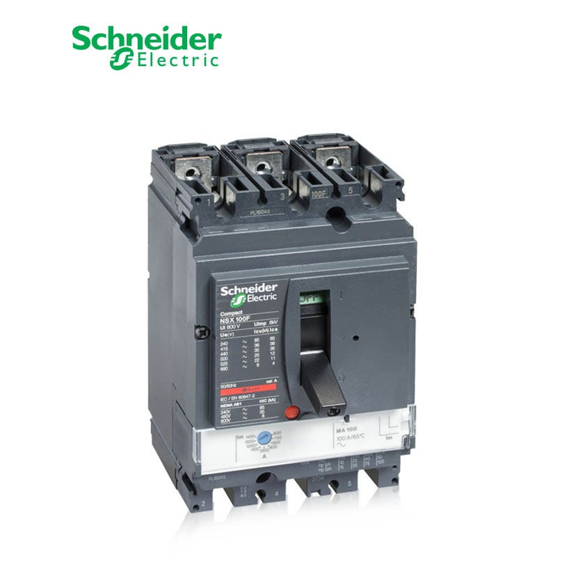 SCHNEIDER - MCCB Breaker, ComPact NSX100N, 3P 3d, 50kA at 415 VAC, MA Trip Unit 6.3A