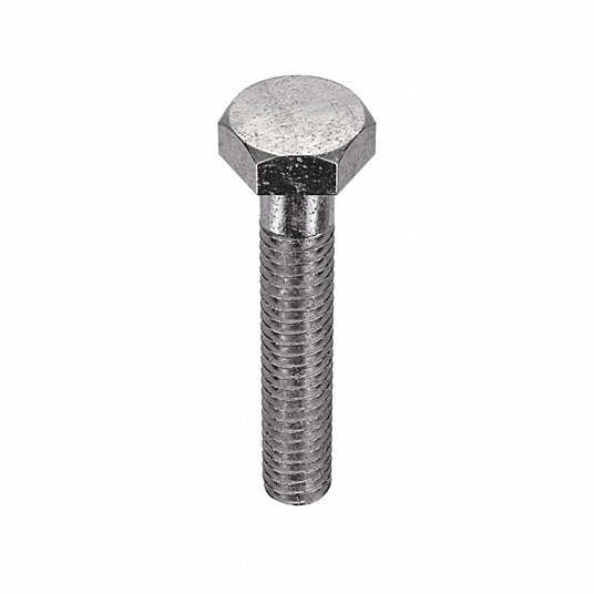 Hex Head Cap Screw, Stainless Steel, 18-8, Plain, 1/4
