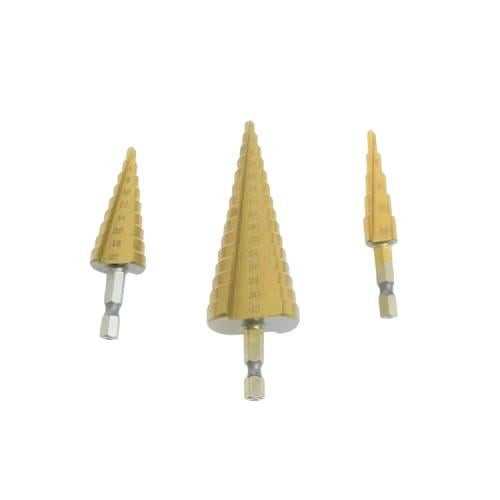 OSCO- Spearhead HSS Step Drill- 3pcs- 010593- Gold