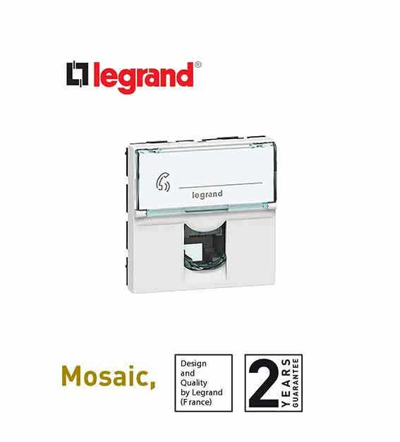 LEGRAND - 45 Socket Program Mosaic, Cat. 6A UTP, 2 Modules, Aluminum