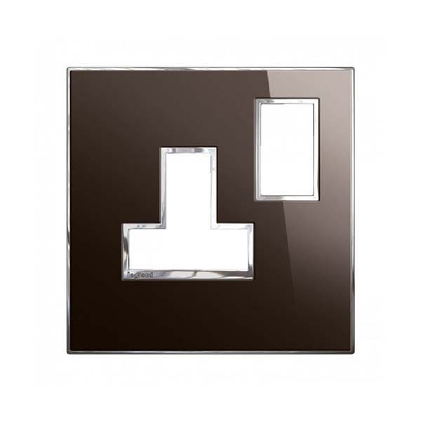 LEGRAND - Plate Arteor, for 5/13A Switched Sockets 1 Gang, BS, Reflective Black
