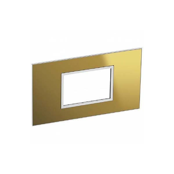 LEGRAND - Plate Arteor, BS, Square, 3 Modules, Reflective Gold