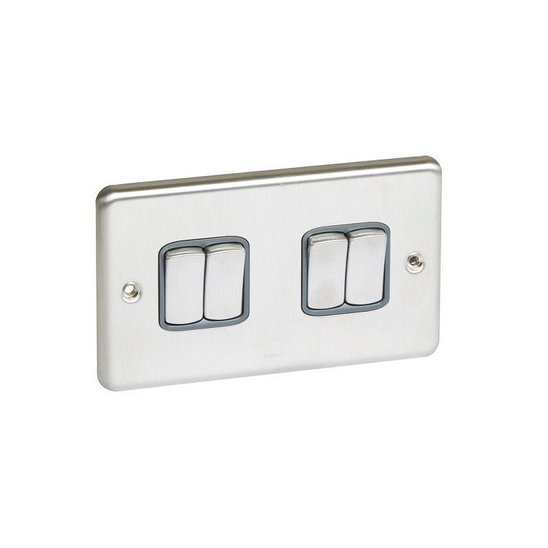 LEGRAND - Plate Switch Synergy, 4 Gang -2 Way -10 AX -250 V~