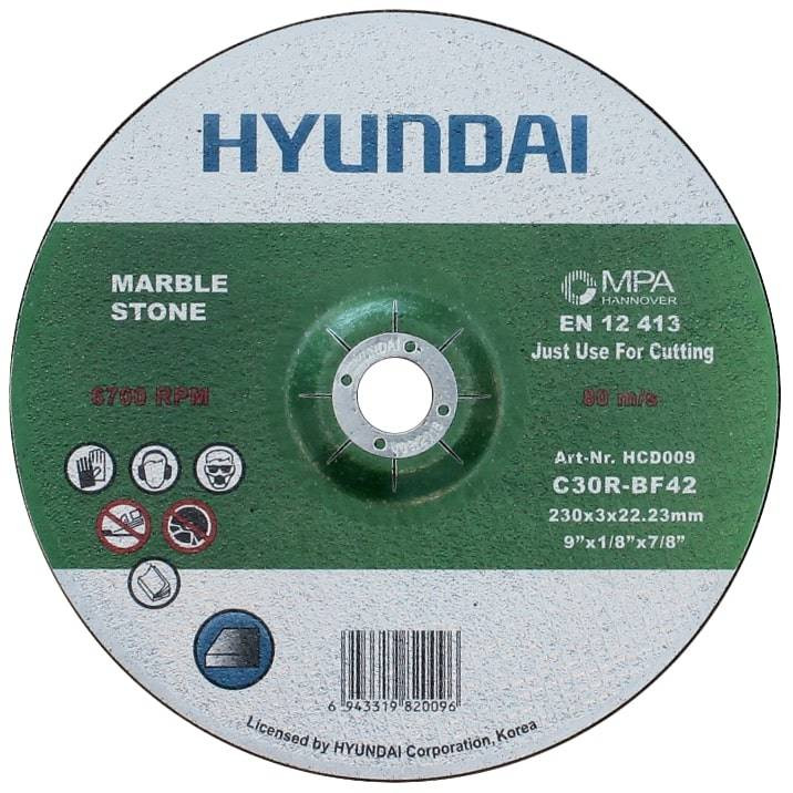 Marble Cutting Stone | Hyundai - Marble Cutting Stone 9" - 230 x 3 x 22 mm HCD009 Hyundai