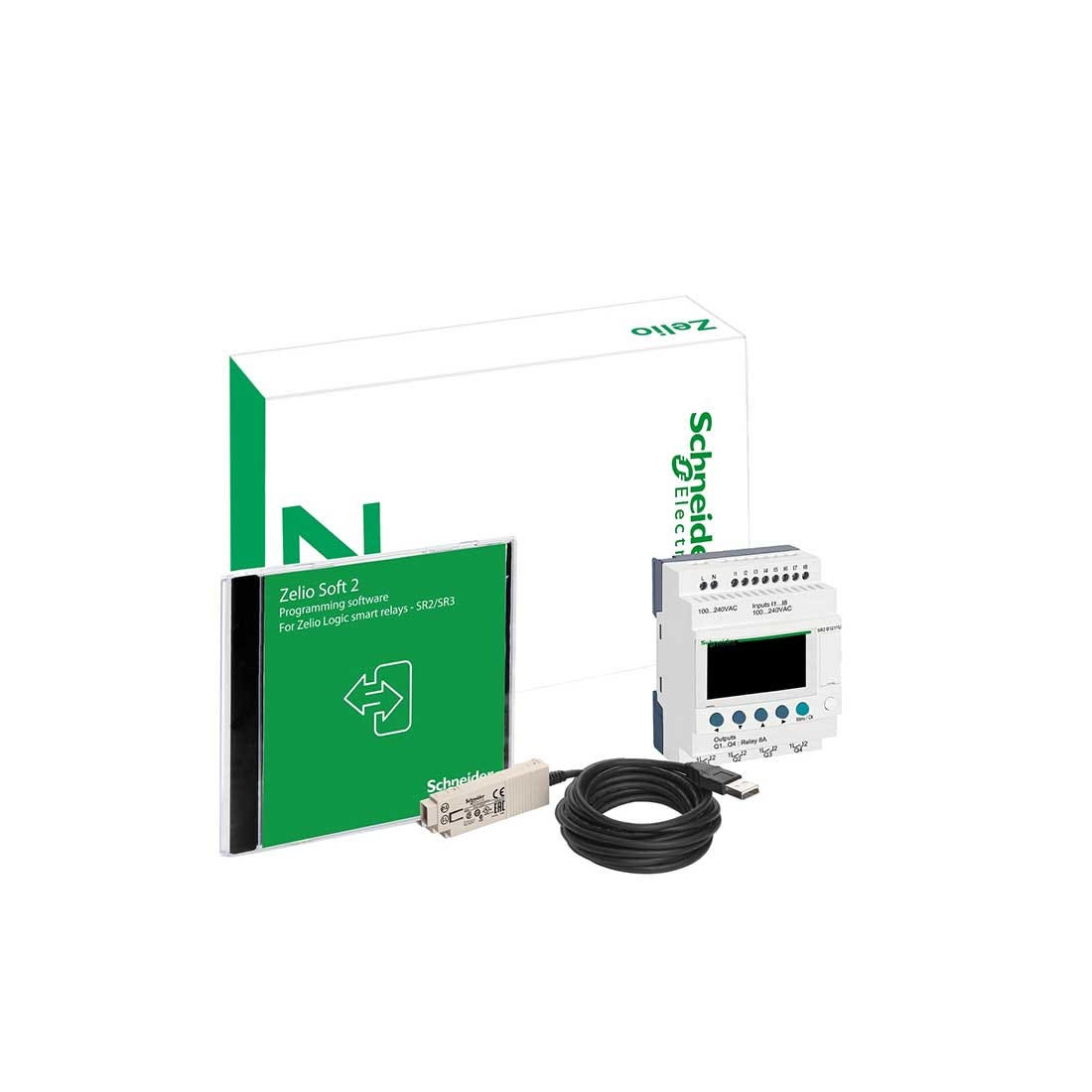 SCHNEIDER - Compact Smart Relay Zelio Logic, discovery Pack, 12 I O, 100-240V Ac