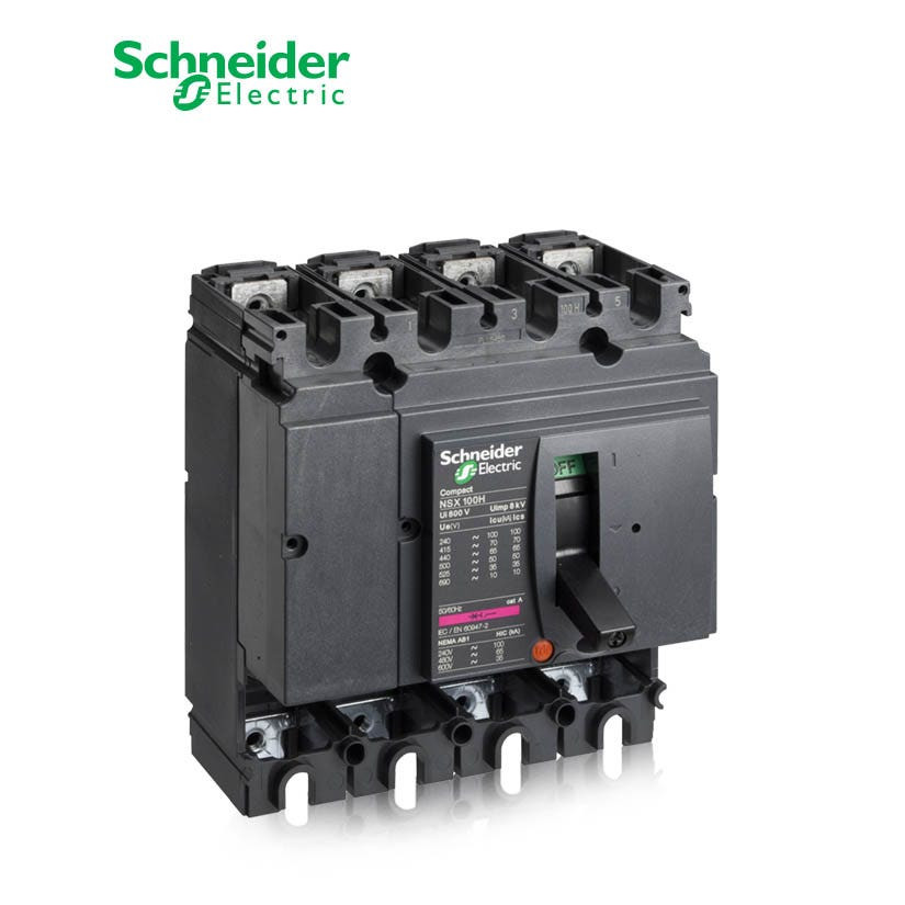 SCHNEIDER - MCCB Breaker Basic Frame, ComPact NSX250H, 250A, 4P, 70kA at 415 VAC 50/60 Hz, w/o Trip Unit 