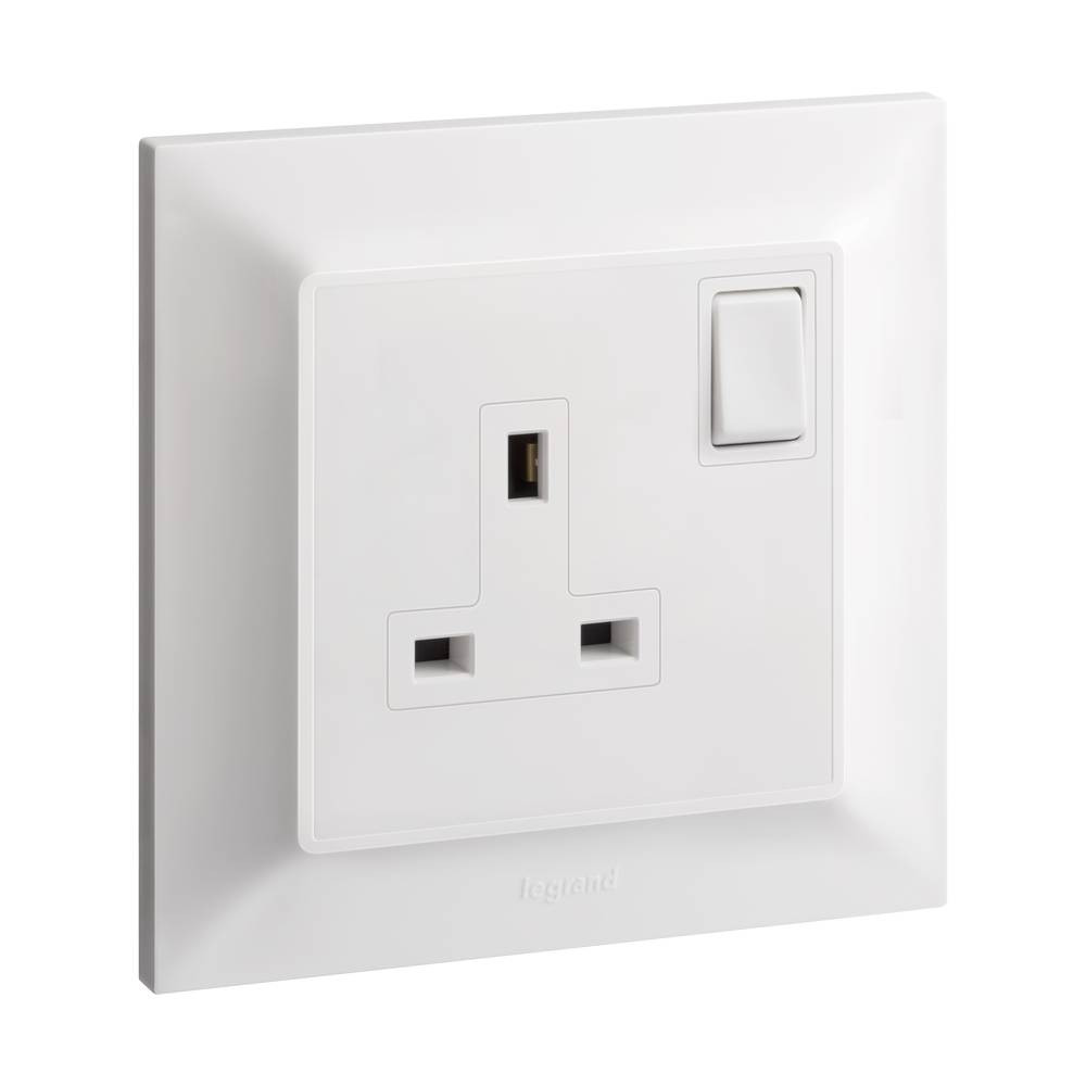 13 Amp Fish with Double Pole Switch White Blanco S