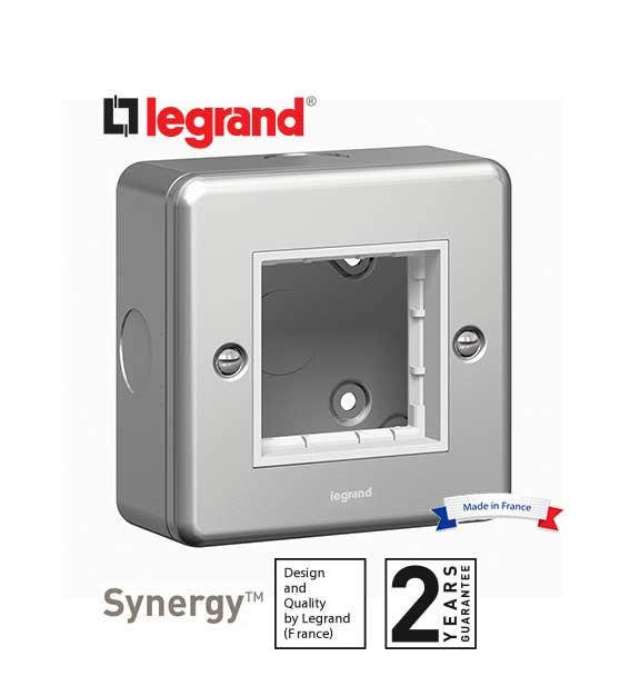 LEGRAND - Carrier Plate Synergy, for 2 Mosaic Modules, 1 Gang, Metalclad