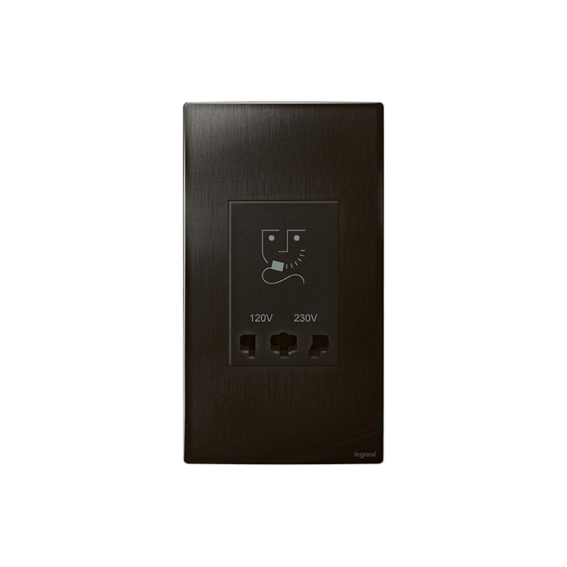 ليجراند - مخرج مقبس حلاقة Mallia Senses، مجوز، 120/240V، Brushed Black