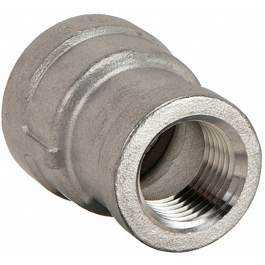 Reducing Coupling: 316 Stainless Steel, 3/4 in x 1/2 in Fitting Pipe Size, Female NPT x Female NPT